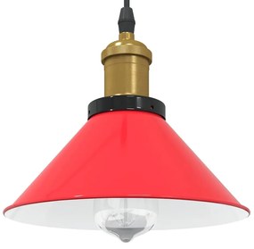 vidaXL Candeeiro suspenso regulável altura E27 vermelho vivo Ø22cm