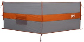 Corta-vento de campismo 344x120 cm impermeável cinza/laranja