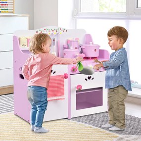 Conjunto de cozinha infantil com 65 peças de acessórios e vapor de brinquedo - Azul