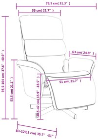 Cadeira massagens reclin. c/ apoio pés tecido cinza-acastanhado