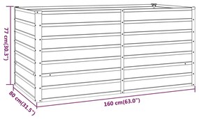 Canteiro de jardim 160x80x77 cm aço corten cor enferrujado