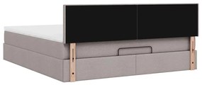 Estrutura de cama otomana com colchão tecido cinzento 160x200cm