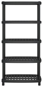 Estante arrumação c/ 5 prateleiras 93,5x45,5x194,5 cm PP preto