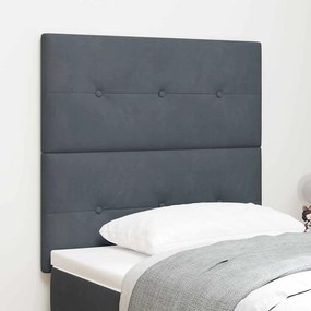 Cabeceira LED vidaXL Cinza Escuro 100 cm Veludo