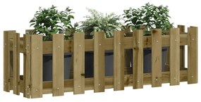 Canteiro elevado c/ design cerca 100x30x30 cm pinho impregnado