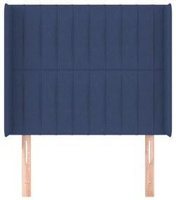 Cabeceira de cama c/ abas tecido 83x16x118/128 cm azul