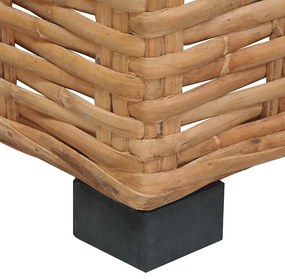 Sofá de canto com almofadões vime natural
