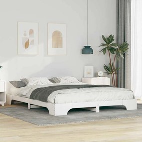 Estrutura de cama de chão com armazenamento Branco 160 x 220 cm