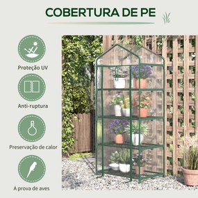 Estufa de Jardim com 4 Prateleiras e Cobertura de PVC Estufa de Aço pa