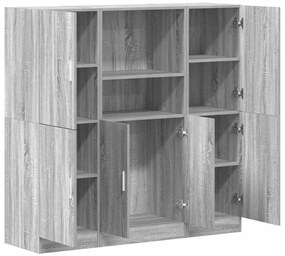 3 pcs armário de cozinha conjunto deriv. madeira cinza sonoma