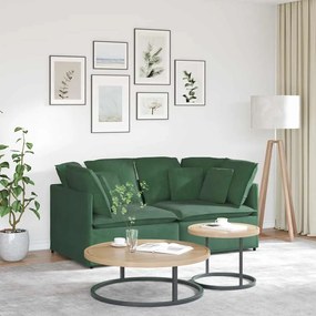 vidaXL Sofá modular com almofadas tecido corduroy verde escuro