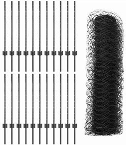 Postes de Cerca vidaXL 11 pcs U-Channel Cinza 80 cm Aço