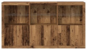Buffet com Luzes LED Madeira Velha 181,5x37x100 cm Madeira Engenharia