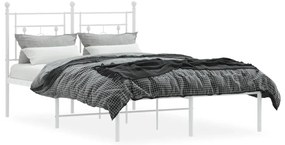 Estrutura de cama com cabeceira 120x190 cm metal branco
