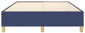 Estrutura de cama sem colchão 140x190 cm tecido azul
