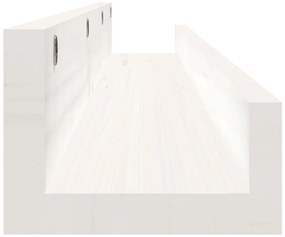 Prateleiras de parede 2 pcs 80x12x9 cm pinho maciço branco
