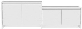 Móvel de TV 146,5x35x50cm derivados de madeira branco brilhante