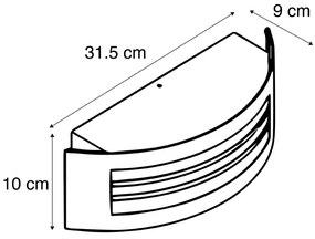Candeeiro de parede moderno em aço inoxidável IP44 - Sapphire Deluxe
