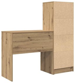 Mesa com Armazenamento Carvalho Artesanal Aglomerado de Madeira