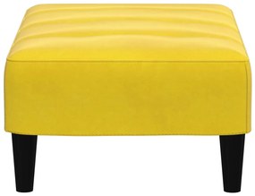 Apoio de pés 77x55x31 cm veludo amarelo