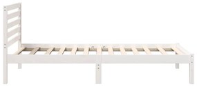 Estrutura da Cama Branco 75 x 190 cm Madeira de Pinheiro Sólido