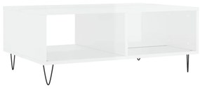 Mesa de centro 90x60x35cm derivados de madeira branco brilhante