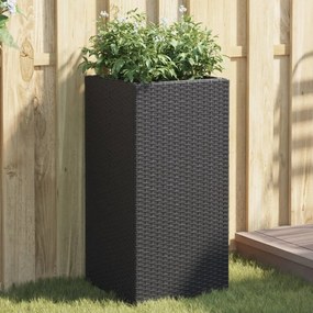 vidaXL Vaso/floreira de jardim 40x40x80 cm vime PE preto