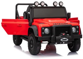 Jipe elétrico para crianças Land Rover Defender 110 SVX 12V, 4X4, luzes LED, bateria de lítio, licença ORIGINAL Vermelho