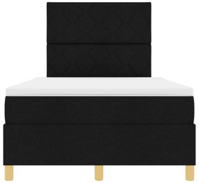 Cama Box Spring com Colchão e LED Preto 120x200 cm Tecido