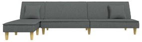 Sofá-Cama Amy Chaise Longue em Tecido - Cinzento-Escuro - Design Moder