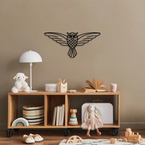 Acessório Decorativo de Parede Metálico Coruja – Preto – 17 x 38 cm