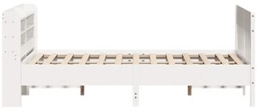 Cama sem colchão 150x200 cm madeira de pinho maciça branco