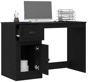 Escrivaninha com Armazenamento Carvalho Negro 50x115x75 cm Madeira eng
