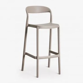 Pack De 4 Bancos Altos De Jardim Empilháveis Em Polipropileno Brenza Moka Brown & ↑75 Cm - Sklum