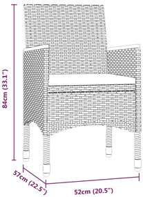 7 pcs conjunto de jantar para jardim com almofadões preto