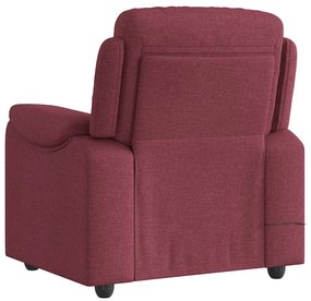 Poltrona de massagens reclinável tecido vermelho tinto