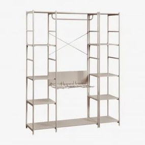 Armário Modular Aberto De 2 Peças Com Prateleira Em Ferro Elviah Moka Brown - Sklum