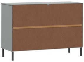 Aparador c/ pernas de metal 113x40x77 madeira maciça OSLO cinza
