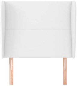 Cabeceira cama c/ abas couro artificial 103x23x118/128cm branco