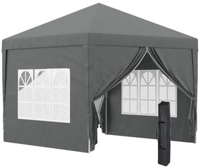 Tenda de Jardim com Paredes Laterais Amovíveis Janelas Porta com Fecho