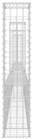 Cesto gabião em forma de U c/ 4 postes 380x20x100 cm ferro