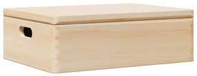 Caixa de madeira tampa pegas 40x30x13 cm pinho madeira maciça