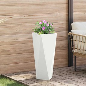 vidaXL Floreira Branco 30 x 30 x 75 cm Aço