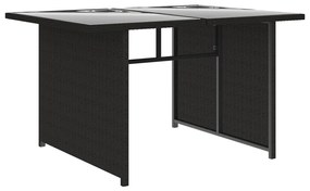 10 pcs conjunto lounge de jardim c/ almofadões vime PE preto