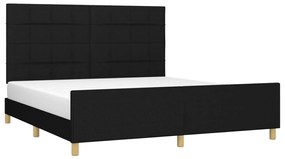 Estrutura de cama sem colchão 180x200 cm tecido preto