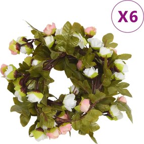 vidaXL Grinaldas de flores 6 pcs 215 cm champanhe