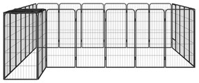 Parque p/ cães c/ 26 painéis 50x100 cm aço revestido a pó preto