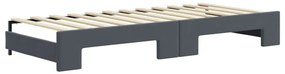 Sofá-cama c/ gavetão e gavetas 80x200 cm veludo cinzento-escuro