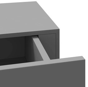 Prateleira de parede com gaveta MDF 60x23,5x10 cm cinzento