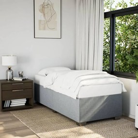 Estrutura de cama sem colchão 90x200 cm tecido cinzento-claro